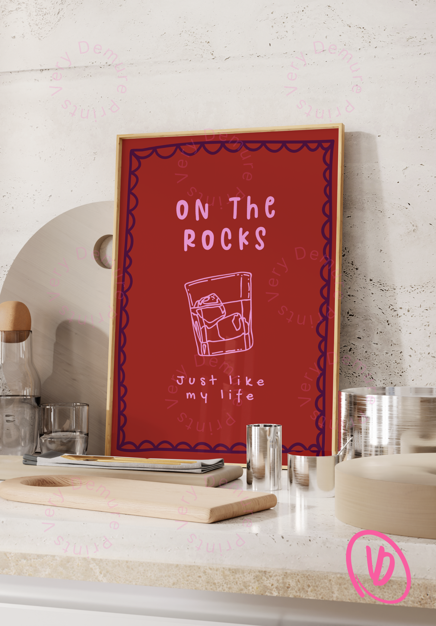 On the Rocks Just Like my Life - Crimson Red