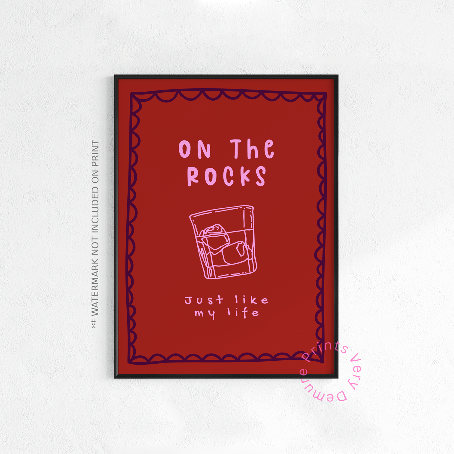 On the Rocks Just Like my Life - Crimson Red