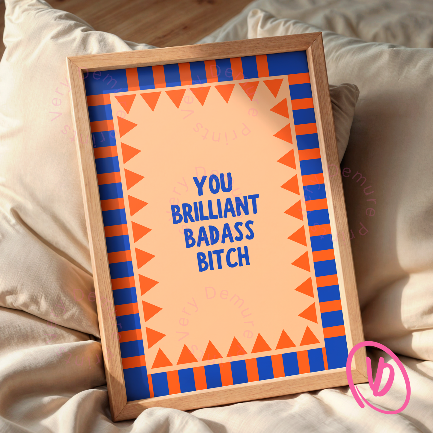 You Brilliant Badass Bitch Navy Orange