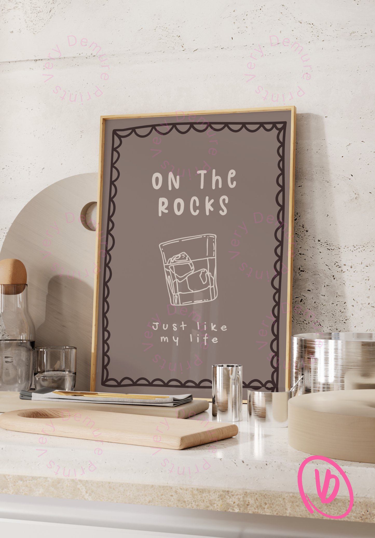 On the Rocks Just Like my Life - Neutral Mocha