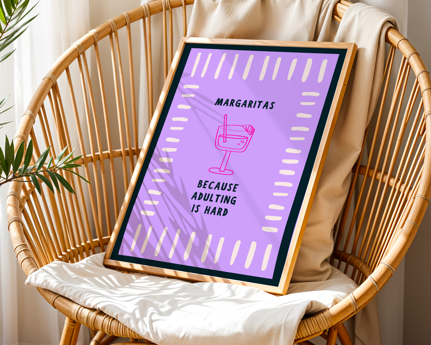 Margaritas, Because Adulting is Hard - Lilac