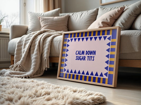 Calm Down Sugar Tits - Navy & Gold
