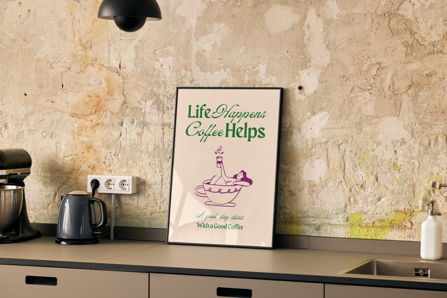 Life Happens, Coffee Helps - Verde