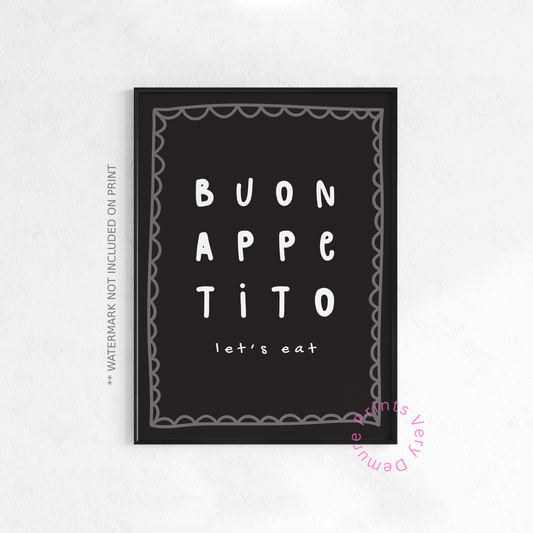 Buon Appetito, lass uns Monochrom essen
