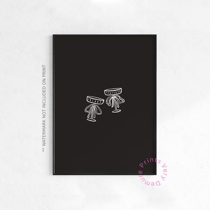 Champagne Cheers Bow - Monochrome
