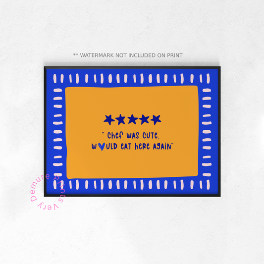 Chef Was Cute - Navy & Gold
