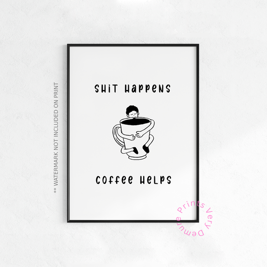 Shit Happens - Monochrome Weiß