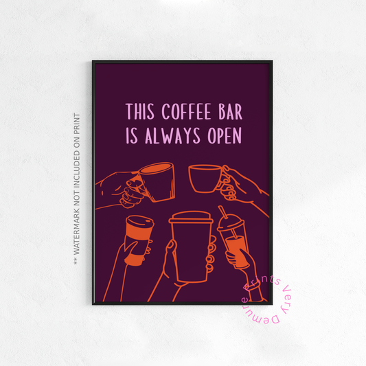 This Coffee Bar is Always Open - Electric Orange