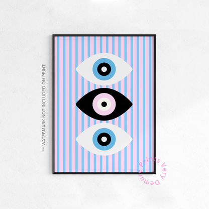Trio Eyes - Monochrome Pastel