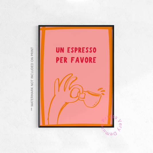 Un Espresso Per Favor - Orange Corail