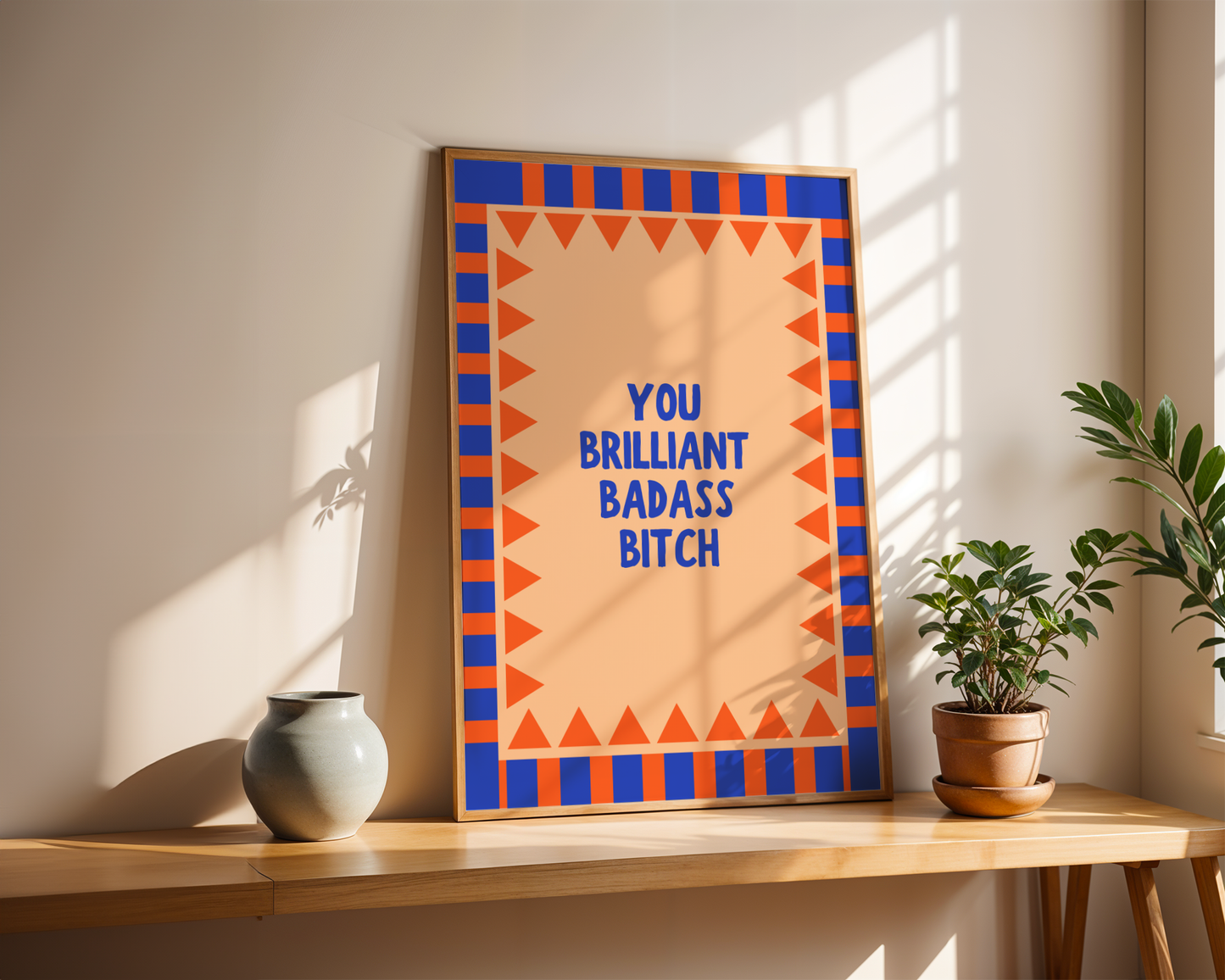 You Brilliant Badass Bitch Navy Orange